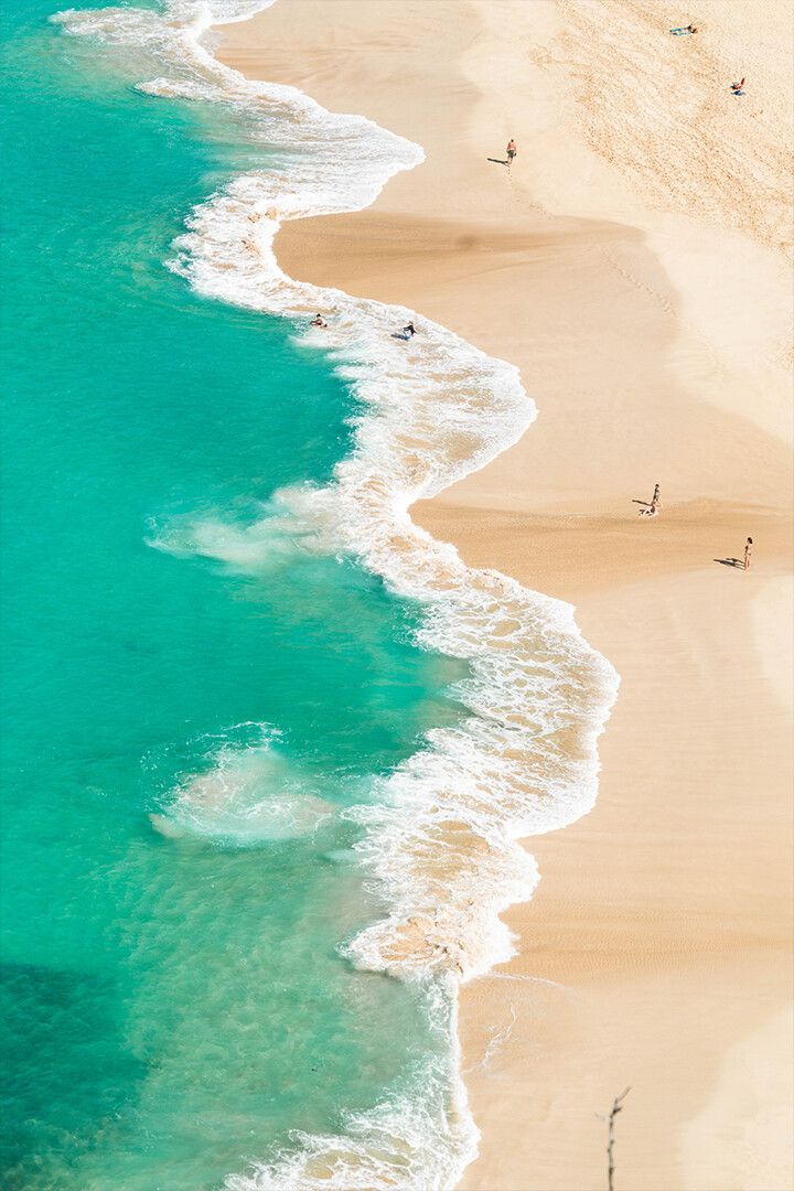 Sandy Coastline Washed By Turquoise Foamy Sea Art Wall Decor Jigsaw Puzzle