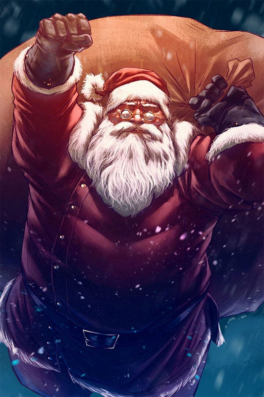 Santa Claus Merry Christmas Painting Print Wall Art Home Decor Poster