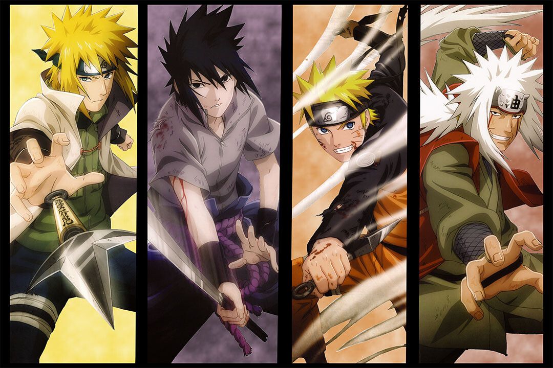 Sasuke Minato Jiraiya Naruto Characters Collage Wall Home Decor Jigsaw Puzzle