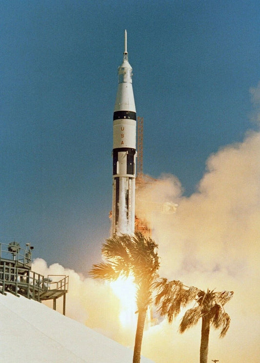 Saturn Ib Rocket Launch Apollo 7 1968 Keychain Picture Keychain Space Nasa