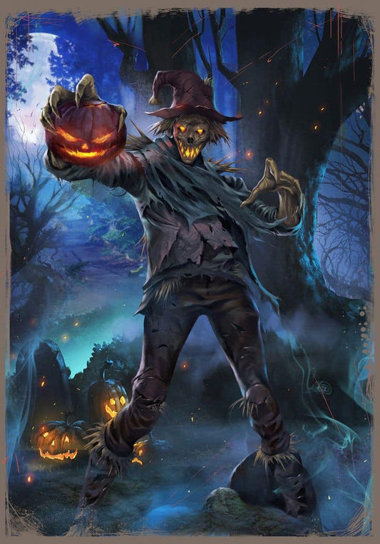 Scarecrow Halloween Night Scene Print Poster