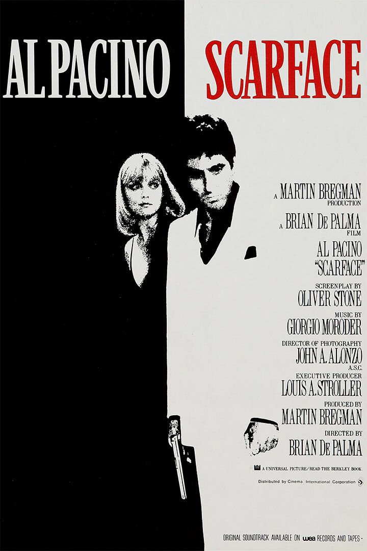 Scarface Movie Black And White Action Painting Print Jigsaw Puzzle