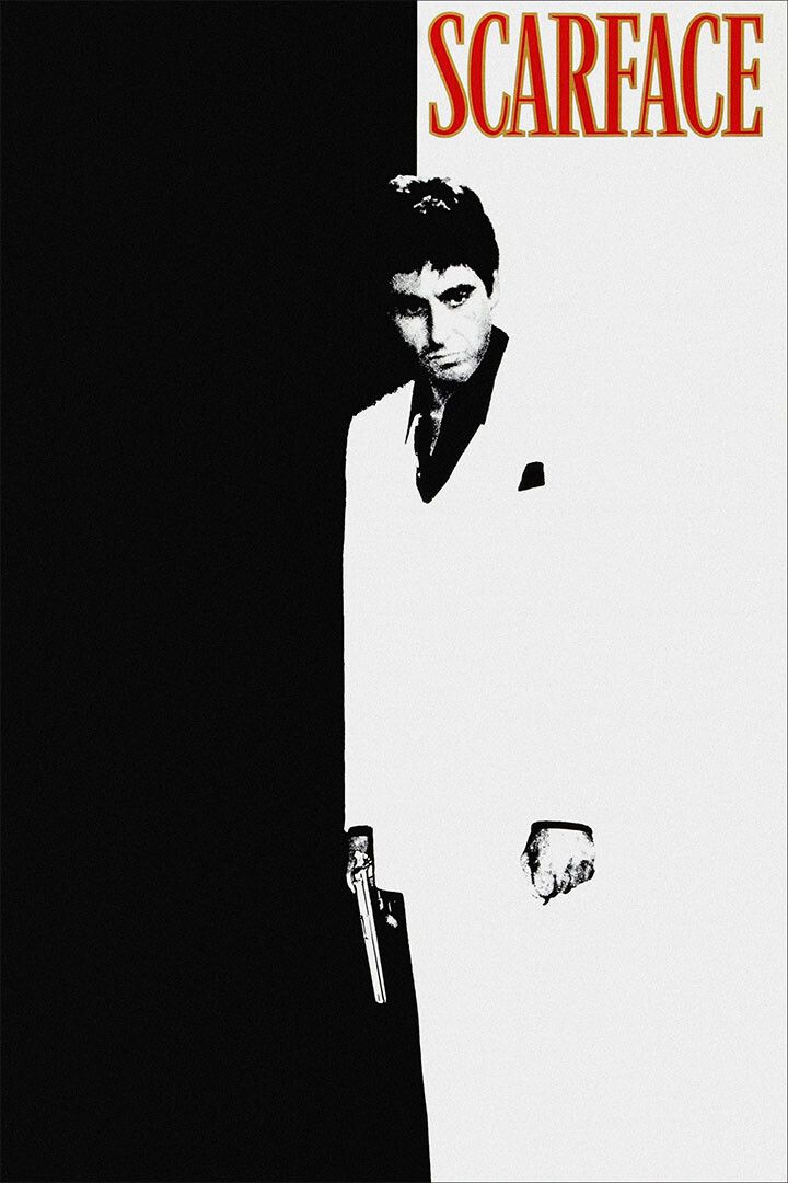 Scarface Movie Drama Crime Black And White Painting Print Jigsaw Puzzle