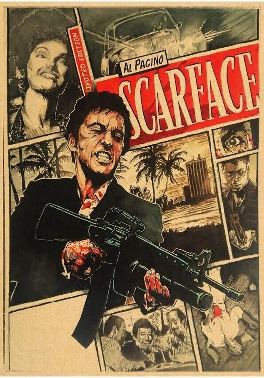 Scarface Movie Wall Art Comic Style Poster