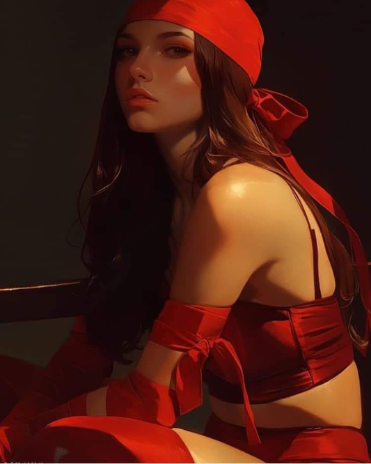Scarlet Warrior Red Attire 682 Print Poster