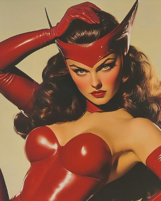 Scarlet Witch Red Outfit 4352 Print Poster