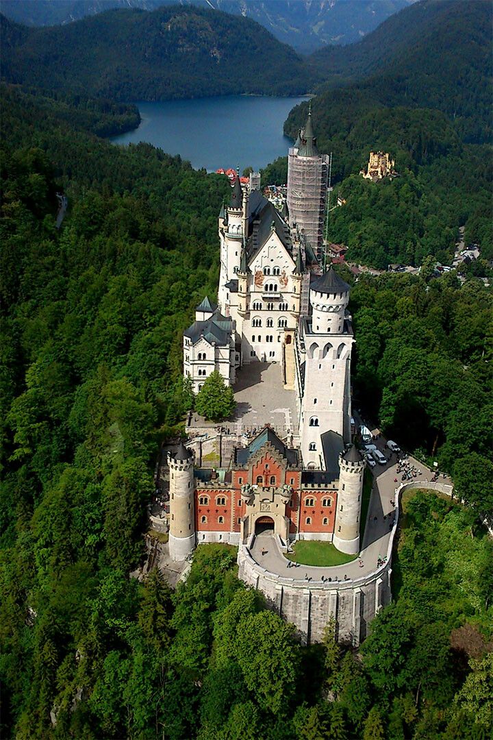 Schloss Neuschwanstein And Surrounding Forest Print Jigsaw Puzzle