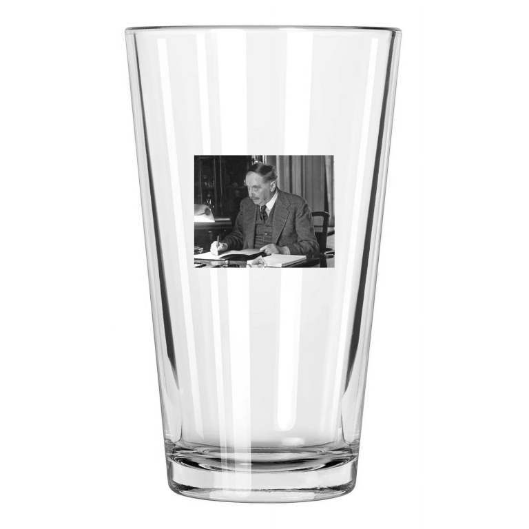 Science Fiction Writer H. G 2. Wells Photo Novel Author Pint Beer Drinking Glass