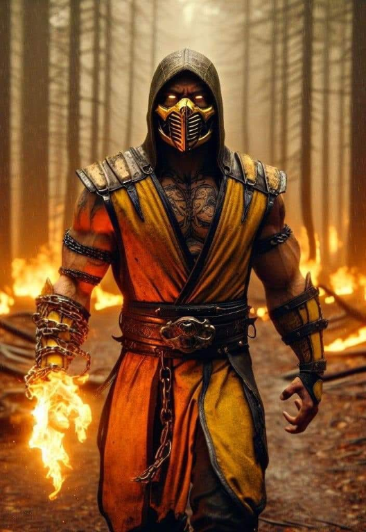 Scorpion Forest Fire Print Poster