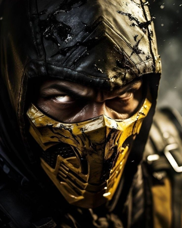 Scorpion Yellow Mask 847 Print Poster