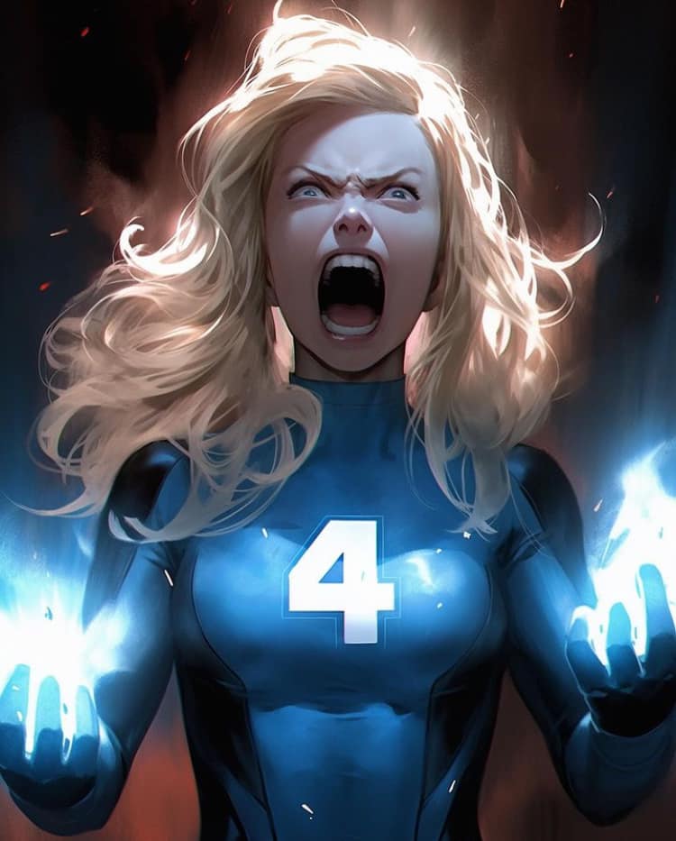 Screaming Superhero Electric Power Print Poster