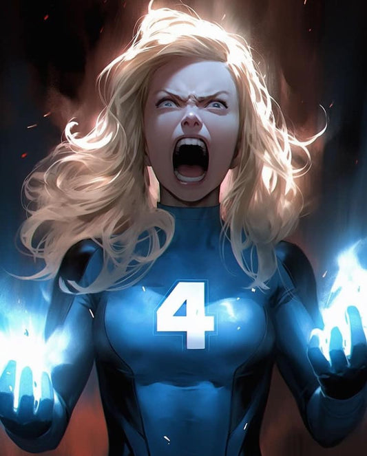Screaming Superhero Electric Power Print Poster