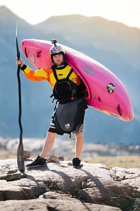 Sea Kayaker In Calm Cove Sport Print Jigsaw Puzzle