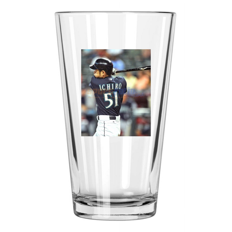 Seattle Mariners Ichiro Suzuki Baseball Hof 2025 1 Pint Beer Drinking Glass