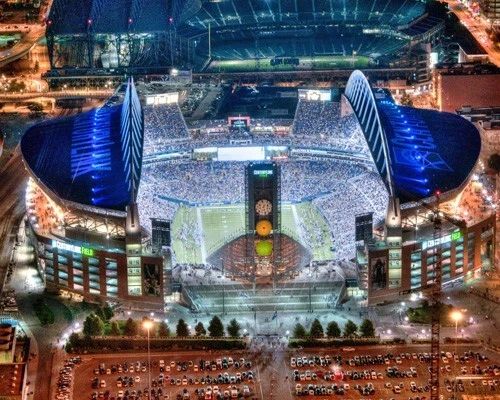 Seattle Seahawks Century Link Stadium Glossy Keychain Football Keychain