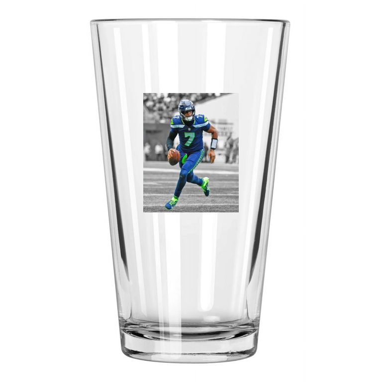 Seattle Seahawks Geno Smith Photo Spotlight Football Pint Beer Drinking Glass