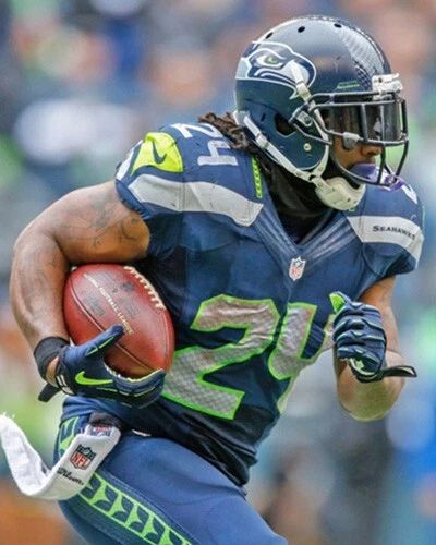 Seattle Seahawks Marshawn Lynch Glossy Keychain Football Print