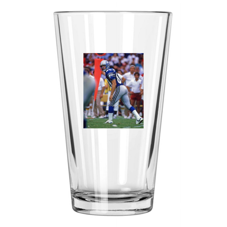 Seattle Seahawks Steve Largent Photo Football Hof 95 2 Pint Beer Drinking Glass
