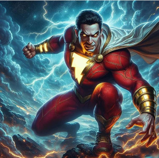 Shazam Action Hero Portrait Print Poster