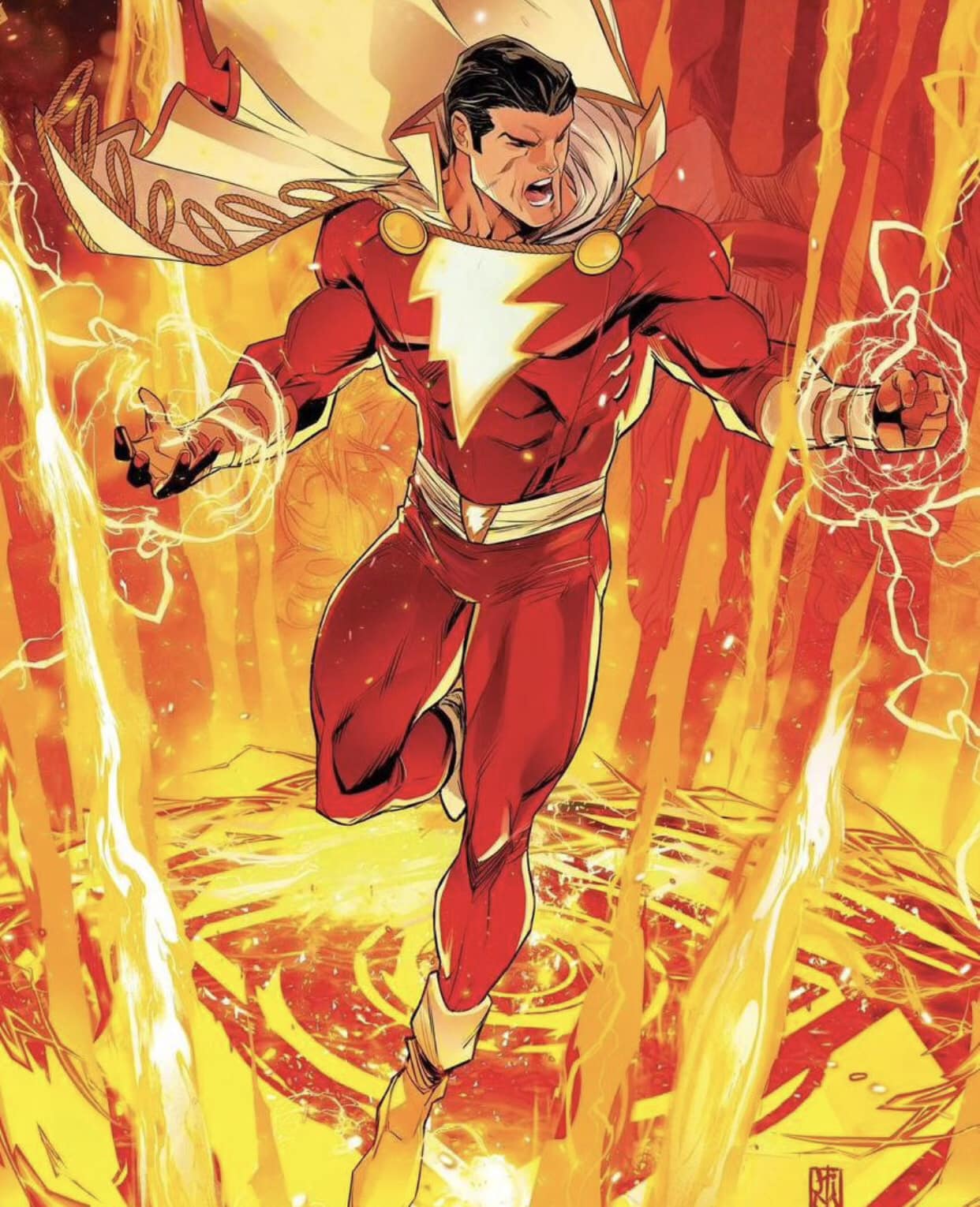 Shazam Superhero Action Illustration Print Poster