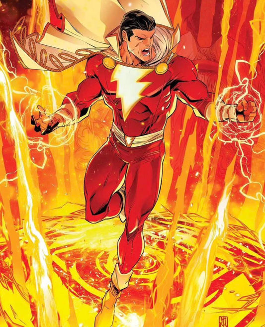 Shazam Superhero Action Illustration Print Poster