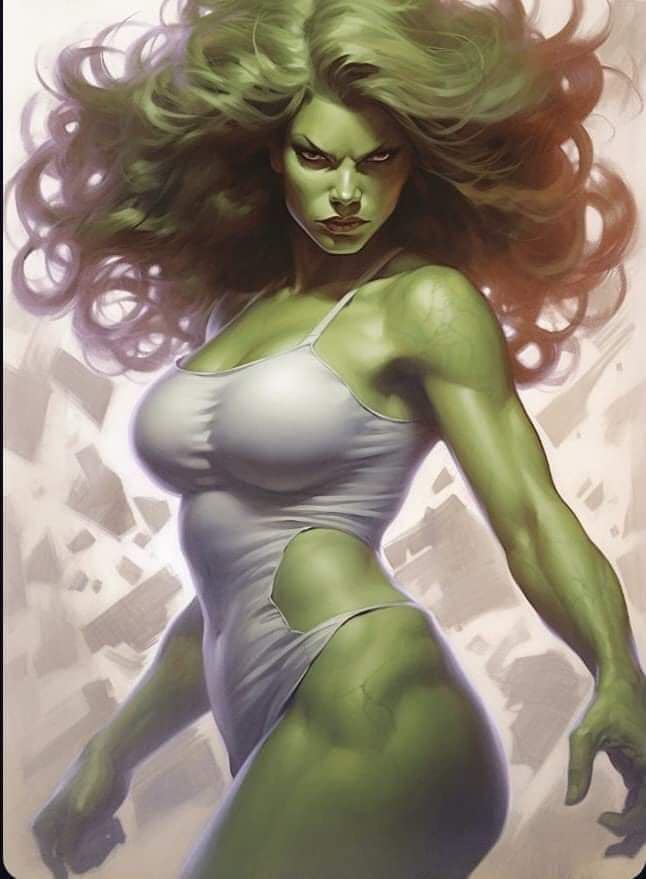 She Hulk Portrait Illustration Print Poster