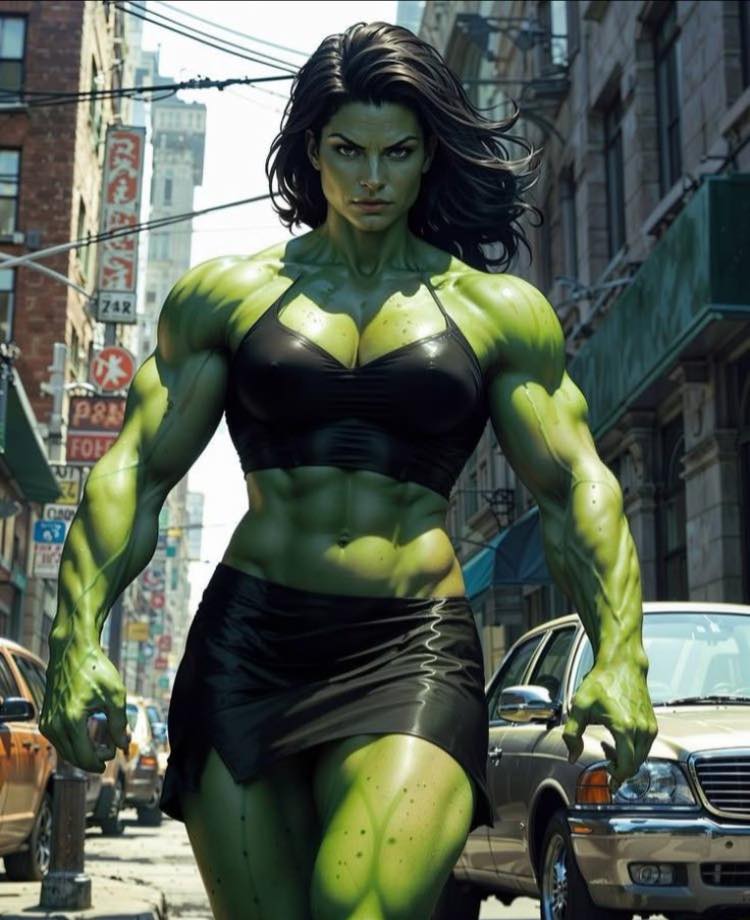 She Hulk Street Portrait Print Poster