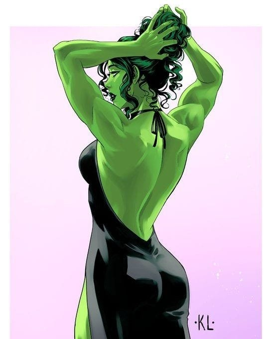 She Hulk In Black Dress 741 Print Poster