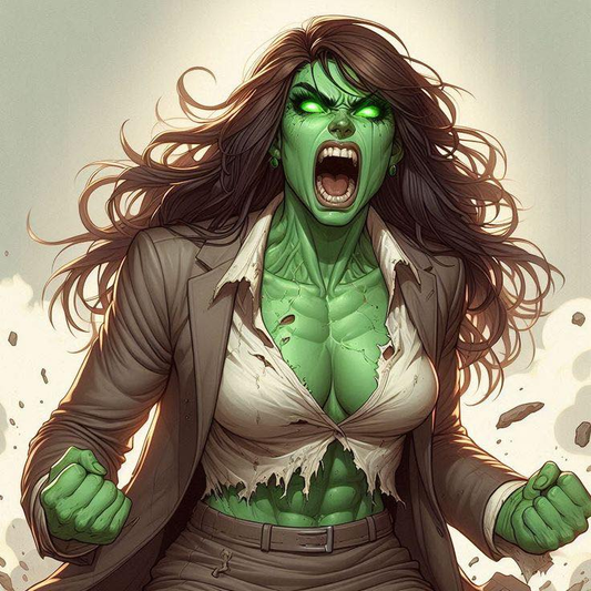 She Hulk Screaming Green Anger 1435 Print Poster