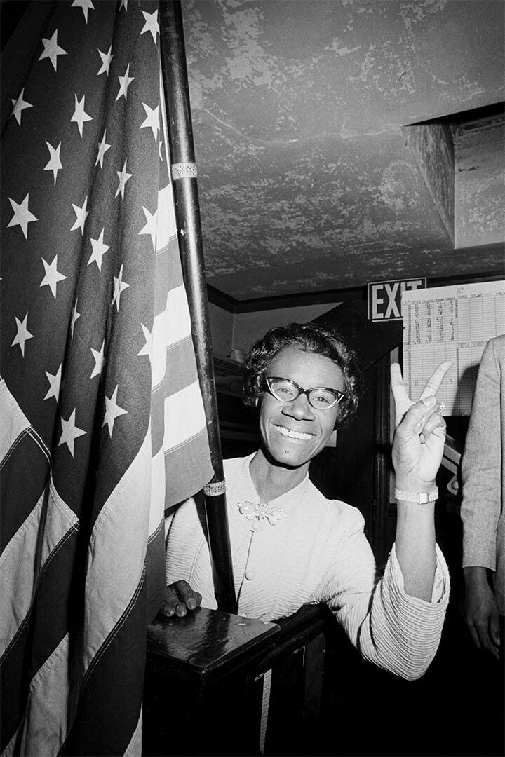 Shirley Chisholm Giving Victory Sign Painting Jigsaw Puzzle