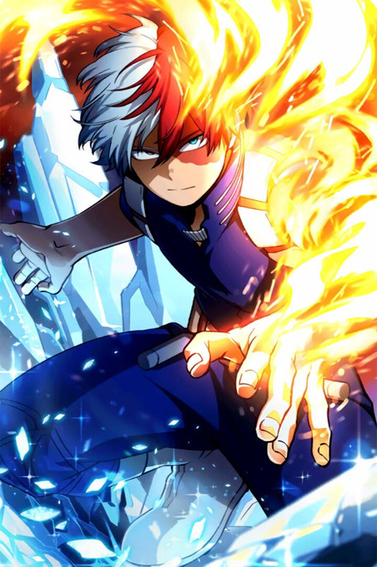 Shoto Todoroki My Hero Academia Fire And Ice Art Print Decor Jigsaw Puzzle