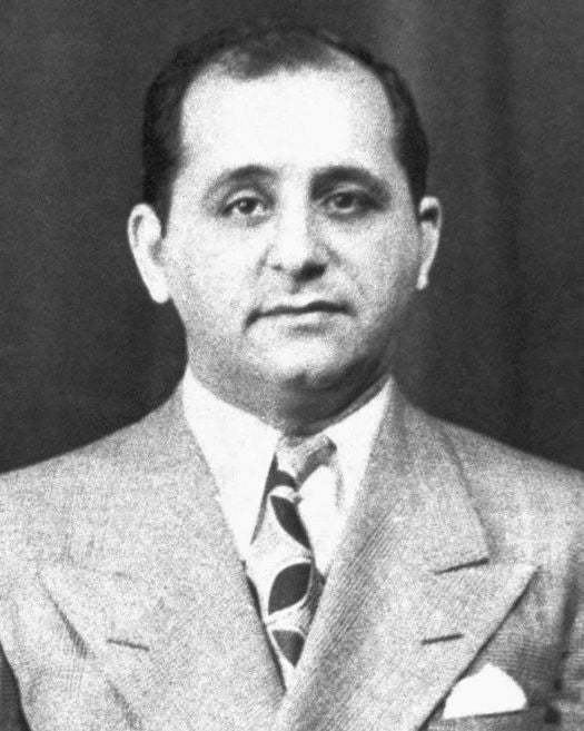 Sicilian Gangster, Mobster Sam Giancana Glossy Keychain Mob Print Mafia Keychain 1