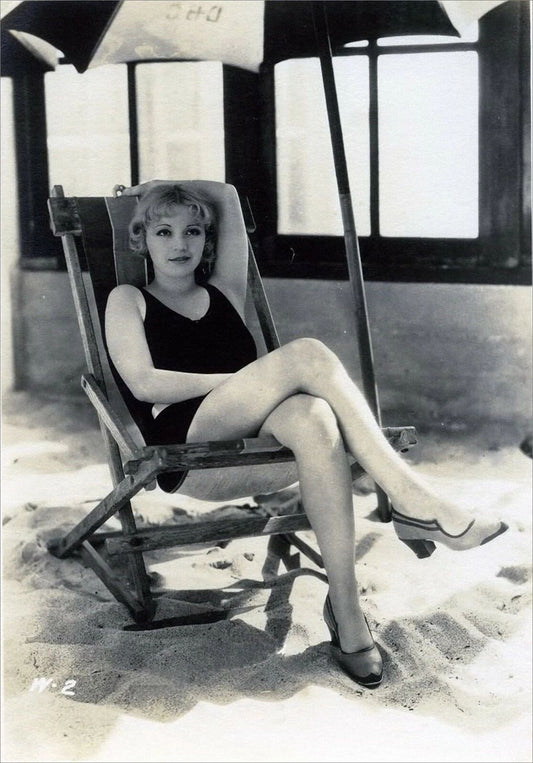 Silent Film Actress Alice White Sunbathing Publicity Picture Keychain