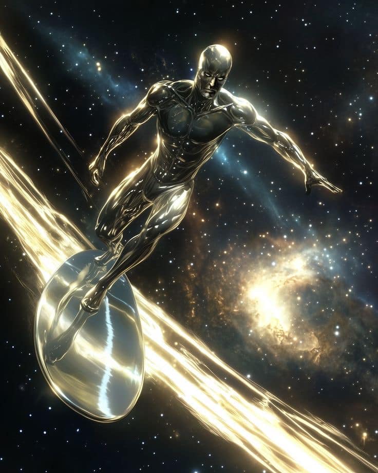 Silver Surfer Space Adventure Print Poster