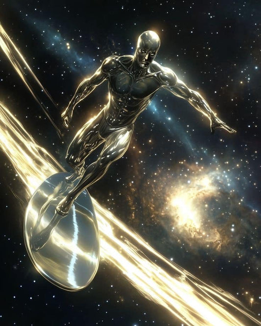 Silver Surfer Space Adventure Print Poster