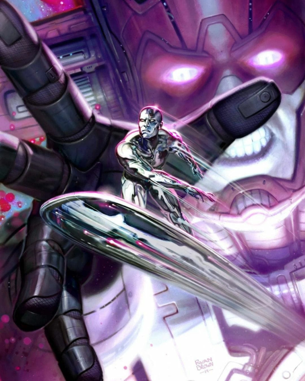 Silver Surfer Galactic Background 394 Print Poster