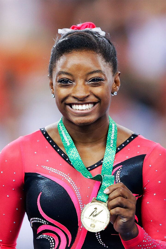 Simone Biles Famous Gymnastics Athlete Medal Jigsaw Puzzle