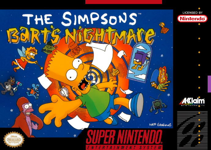 Simpsons Bart S Nightmare (Usa) Snes Print Poster