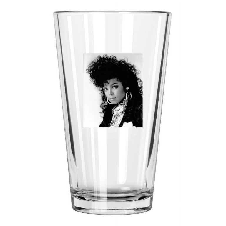 Singer, Actress Janet Jackson Photo Musical 1986 Pint Beer Drinking Glass