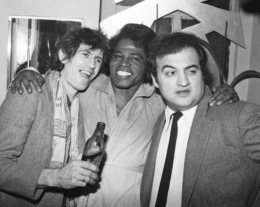 Singer James Brown With John Belushi, Keith Richards Glossy Keychain Studio 54