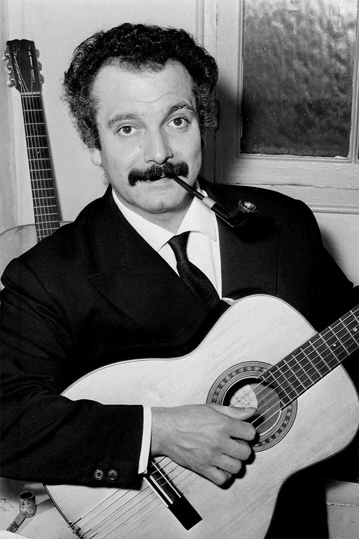 Singer Songwriter George Brassens Print Jigsaw Puzzle