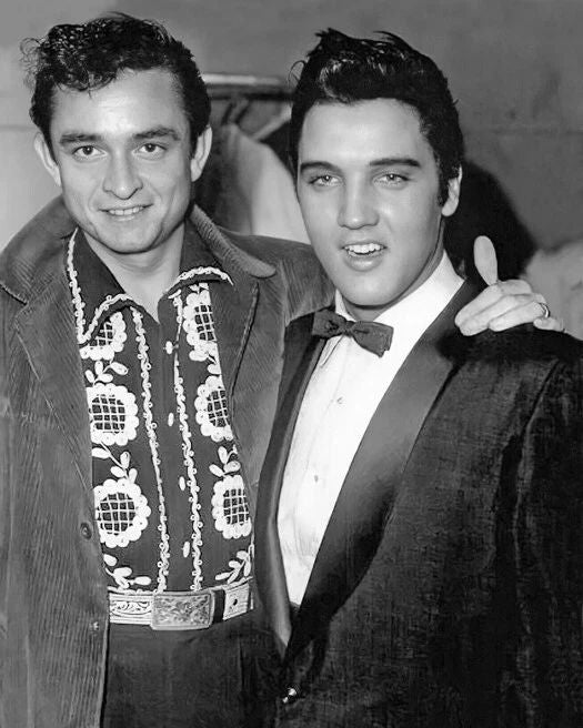 Singers Johnny Cash And Elvis Presley Glossy Keychain Music Keychain