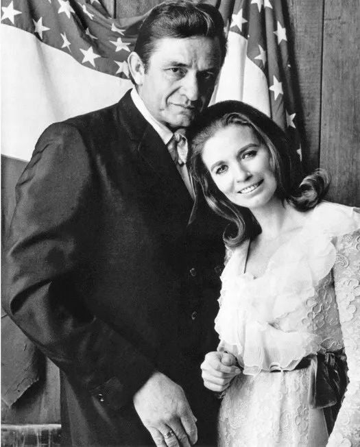 Singers Johnny Cash And June Carter Glossy Keychain Music Keychain