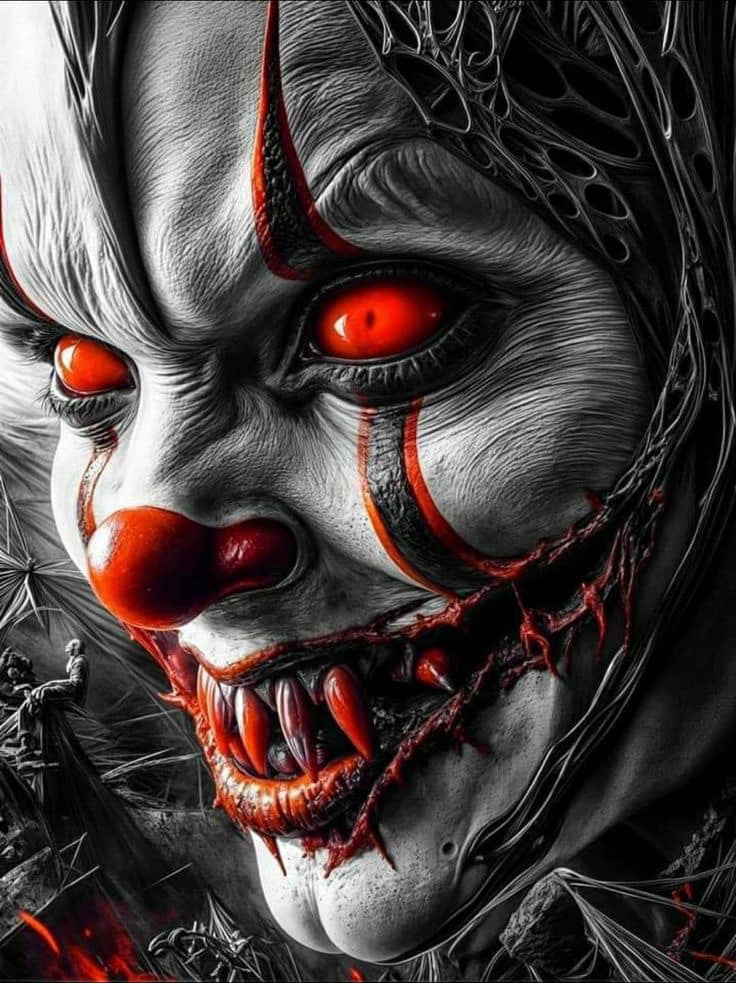 Sinister Clown Portrait Print Poster