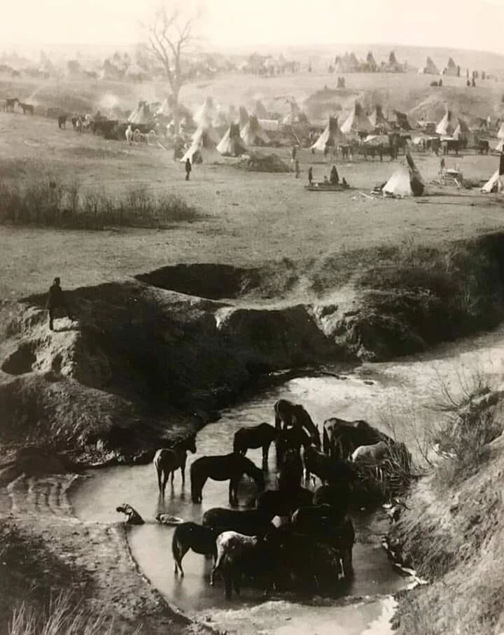 Sioux Village Outside Pine Ridge Reservation 1891 Historic Picture Photo