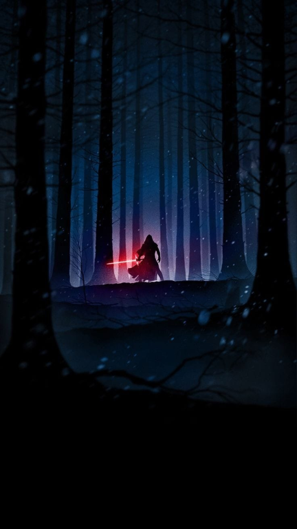 Sith Lord Forest Red Lightsaber 135 Print Poster