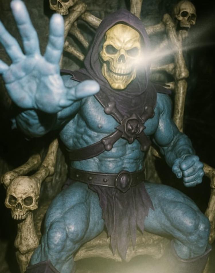 Skeletal Warrior Throne Print Poster