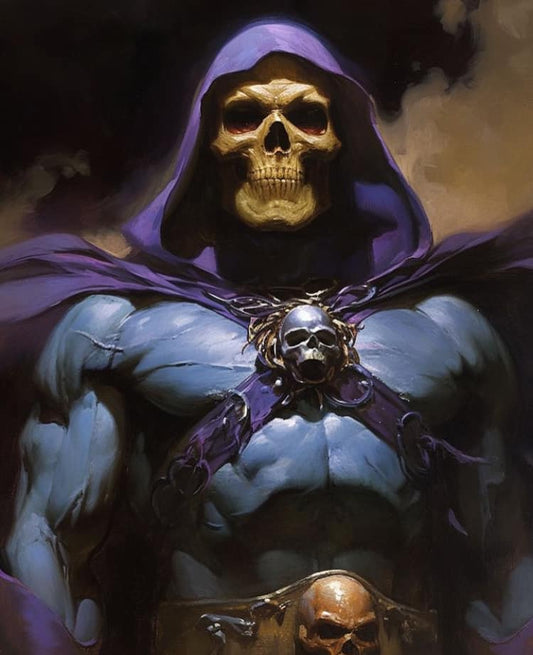 Skeleton Warrior Portrait Print Poster