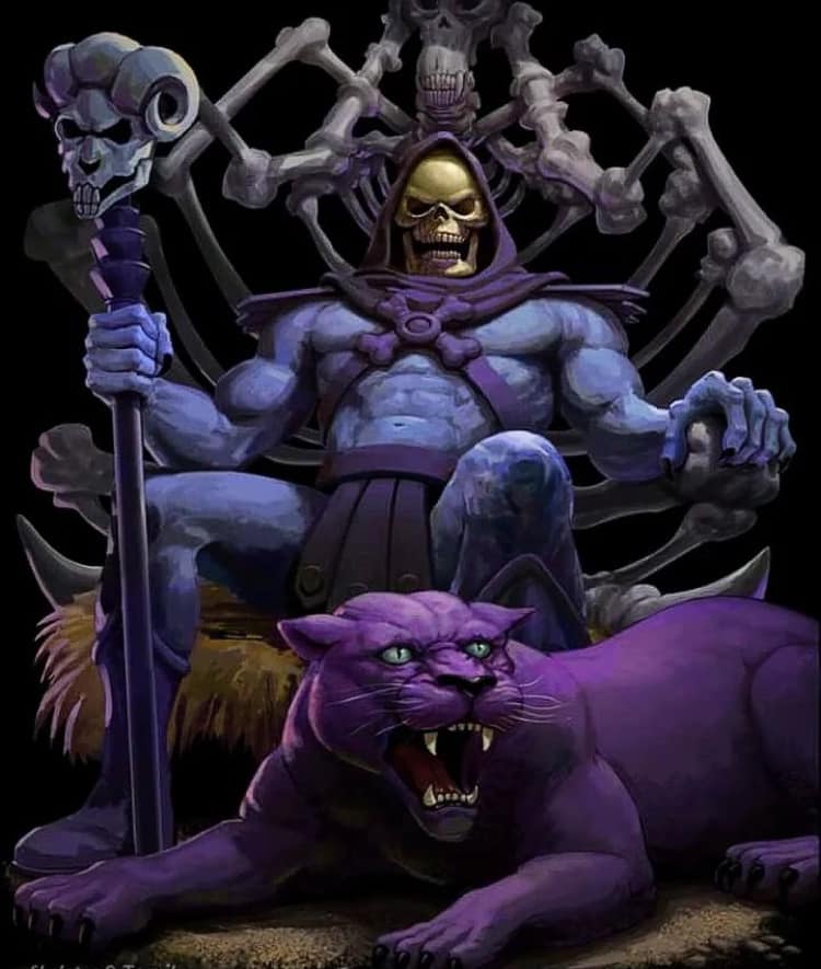Skeleton Warrior Purple Panther Print Poster