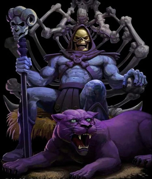 Skeleton Warrior Purple Panther Print Poster